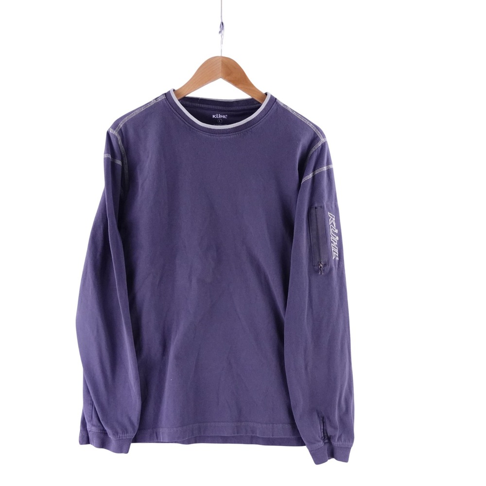 Kuhl Wildfibre Mens Large Blue Long Sleeve Shirt Thumbholes Kommando